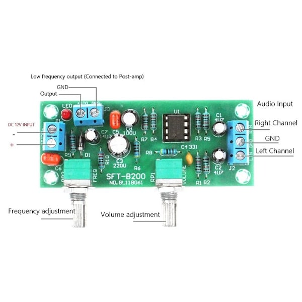 10-24V Yhden virtalähteen subwoofer-kortti Valmis alipäästösuodatin
