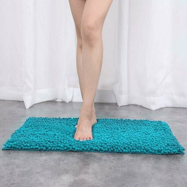 Chenille mikrofiber pels badeværelse skridsikker måtte, blød og behagelig badeværelse, superabsorberende, skridsikker og fortykket（30x50）