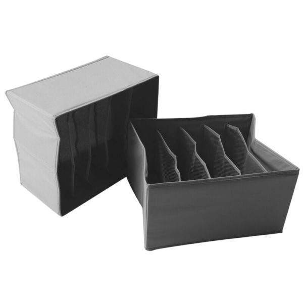 Foldbar Opbevaringsboks, Sæt af 2 Jeans Garderobe Organiseringsposer Stofføret Klædeskab Organiser med Rum til Bukser, Skjorter