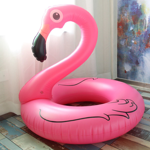 1 Pack Flamingo Poolflottor 120cm Uppblåsbar Simring Poolflottor, sjö, strand, poolflottor