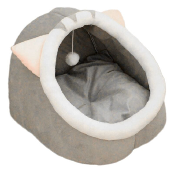 Varmt katteseng kjæledyrkurv komfortabel kattunge lounger pute katt hund matte bag for vaskbare hule senger (L)
