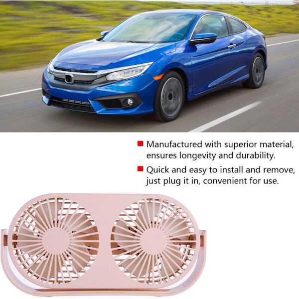 Auton tuuletin 3 nopeudella, kaksisuuntainen tuuletin, 360 asteen kierto, säädettävä tuuletin kotiin / toimistoon, Musta, Kaikille perheautoille, pakettiautoille, kuorma-autoille, asuntoautoille, ATV:lle