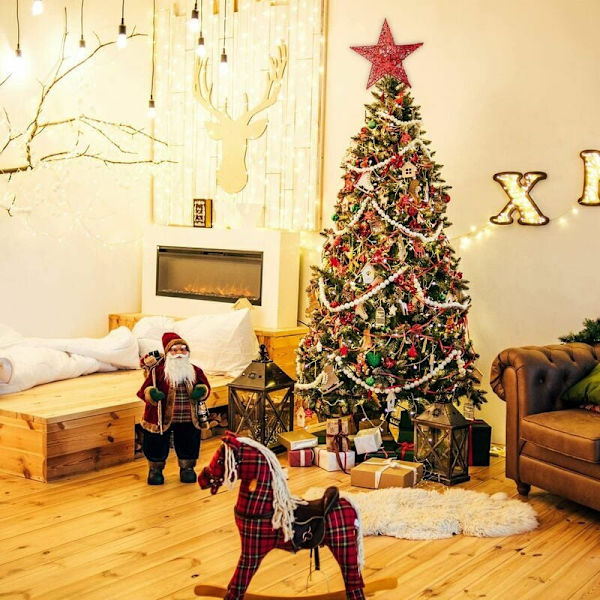 Juletrærstjerne Topper, 10 Tommers Juletrærstjerne Topper Juledekorasjon Glitter Toppstjerne for Juletrærpynt Innendørs Festdekor