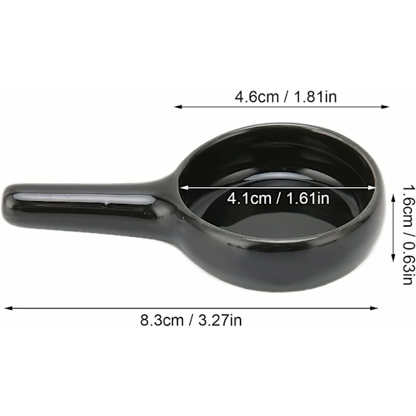 Keramisk Ljusstake, Liten Keramisk Skedformad Tealight Ljus Heminredning för Rökelsebrännare (Svart)