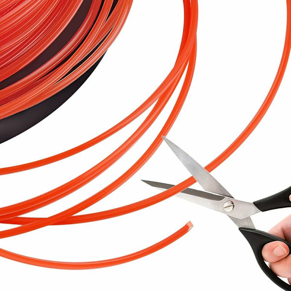 Trimmeri kela 5-teräinen nailonleikkuulanka 2,4 mm x 100 metriä Oranssi punainen