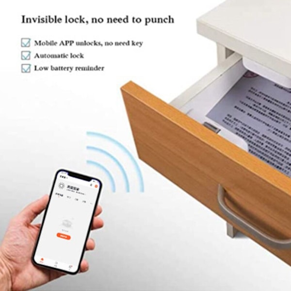 Tuya Smart Bluetooth APP Låsskruv för Låda Osynlig Arkivskåp Brevlåda