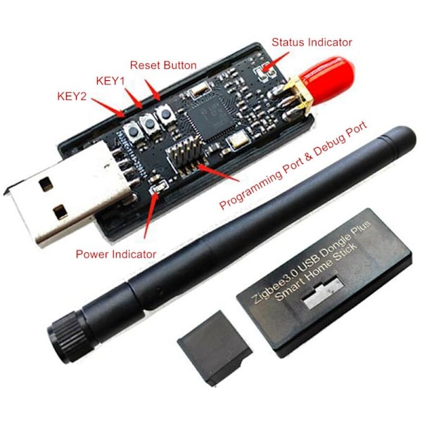 CC2652P CC2652 USB-dongel Zigbee2MQTT ZHA Coordinator Assistant Thread USB-dongel Stick BLE5.2(A)