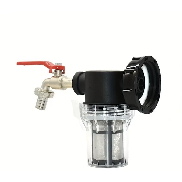 Haneforbindelse 1000 L Tank, Havevandsslangeforbindelse til Regnvandsopsamlere med Filterfunktion, S60x6 IBC Vandtankadapter (1/2'' Ydre Gevind)