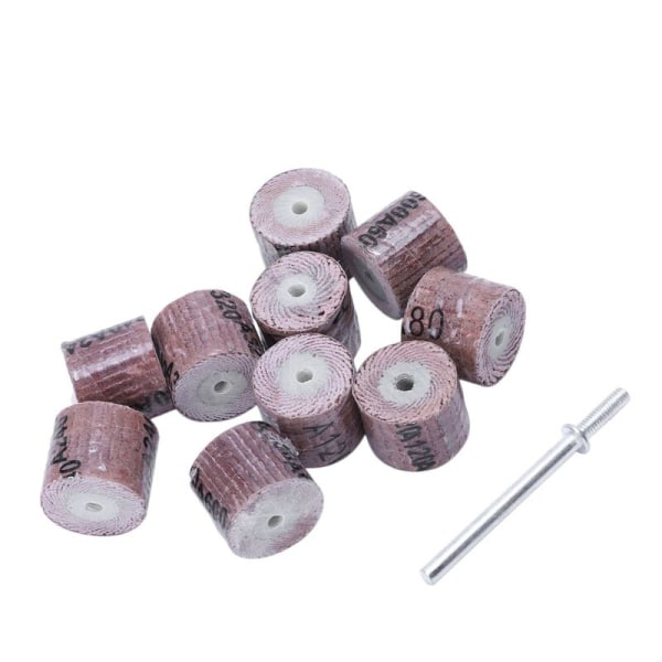 10Pcs Sanding Band Wheel Disc 15mm Rotary Tools Grit 80/120/240/320/600 For