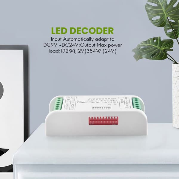 Mini DMX RGBW Dekoder 4 Kanaler 16A RGB RGBW Strip Controller DMX 512 Dimmer Driver til LED Strip Lys DC9-24V