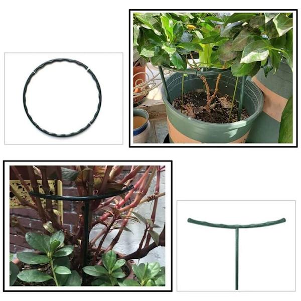 8 st plantstöd halvrunda växtstöd i plast växtstöd ring växtbur stöd blomkruka klätterställning