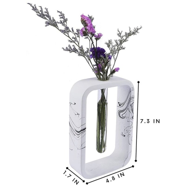 Håndlavet blækeffekt design bud vase og poleret og glat dekoration og midtpunkt (firkantet)