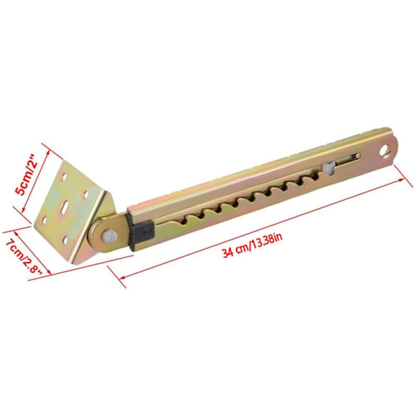 Par justerbare hengsler for kontor, fisker, enveis trekk, løfte stang, 10-posisjons justerbar hengselbrakett, 250 mm lang