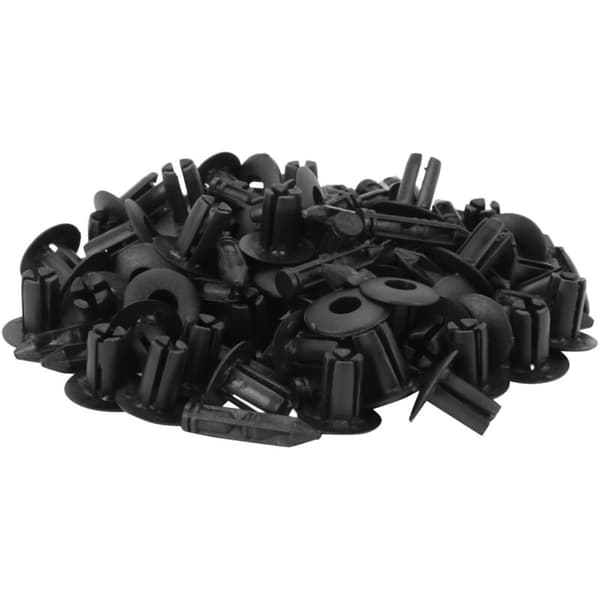 100x Plastik Panel Trim Fairing Cykel Nitte Kop 6mm Til Sort