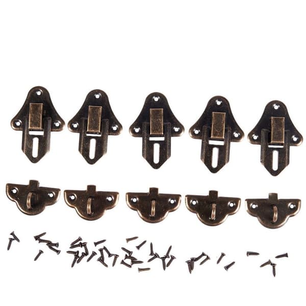 5 stk. Træ Hardware Box Hasp Bronze Box Latch