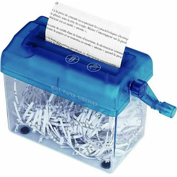Papirshredder/A6 Mini Bærbar Manuel Papirshredder Lige Skæring Bærbar Papirshredder Kontor Familie Breve Regninger Vigtigt Dokument Shredder B