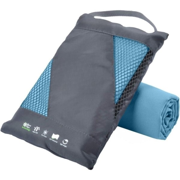 Mikrofiberhåndklæde Perfekt rejse- og sports- og campinghåndklæde. Hurtigtørrende - Superabsorberende - Ultrakompakt. Velegnet til rygsæk, fitnesscenter, strand, svømning, yo