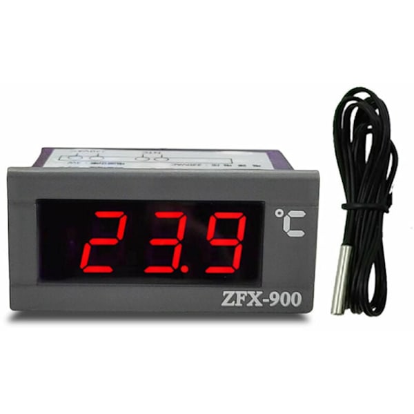 ZFX-900 Termometer med innebygd temperaturindikator Smart digital temperaturdisplaypanel for kjøleskap fryser kaldt skap, svart