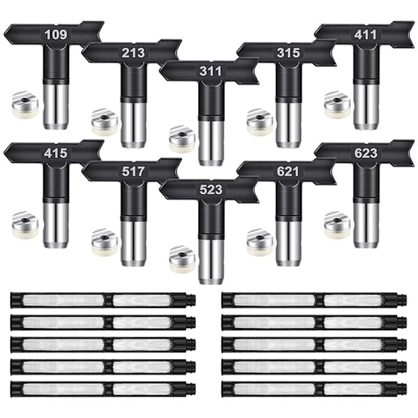 10 st Airless färgspruta munstycken och filter vändbart munstycke färg för Airless spruta tillbehör