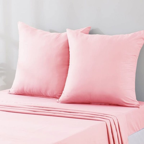 2 kpl - 60x60cm Vaaleanpunaiset Tyynynpäälliset Mikrokuitu Vetoketjullinen Tynynpäällinen