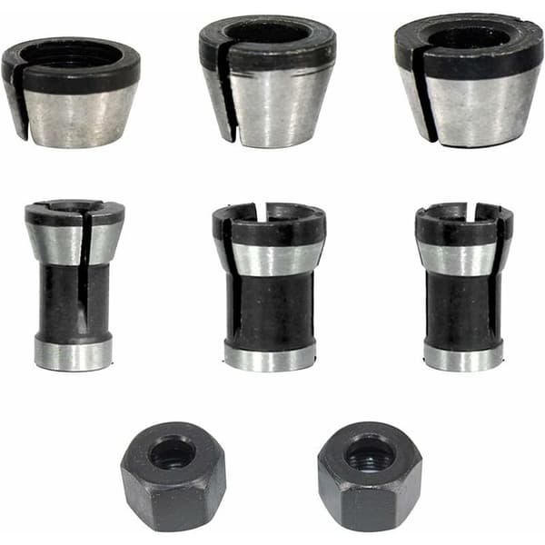 6,35/8mm fræserbøsning - Adapter til konvertering af træbearbejdningsfræs (8 stk.)