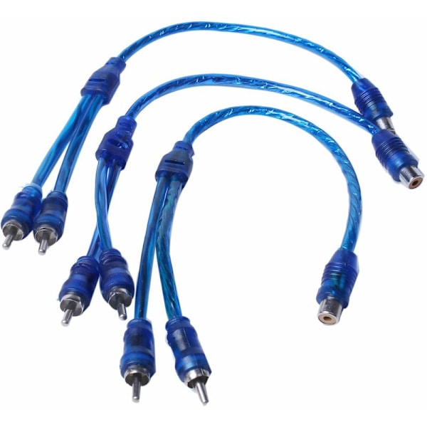 3 stk. lydforbindelse til 1 RCA til 2 RCA han-adapter splitterkabel