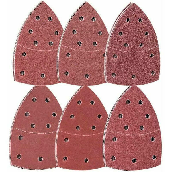 72 kappaletta hiomapapereita kolmio Delta hiomapaperi, 105 x 152 mm, (12 x 40/60/80/120/180/240 grit), monitoimihiomakoneelle