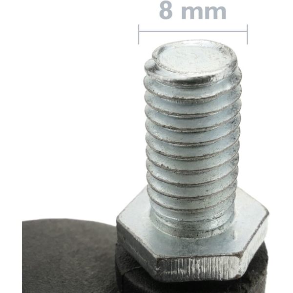 Svingbare hjul med nylonhjul og brems 40 mm M8 4-pakning