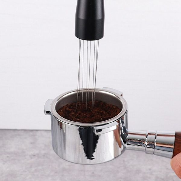 Kaffe Pulverfordeler Nivellering Værktøj WDT Værktøj Omrører Omrøring Værktøj Rustfrit Stål Nåle Sort