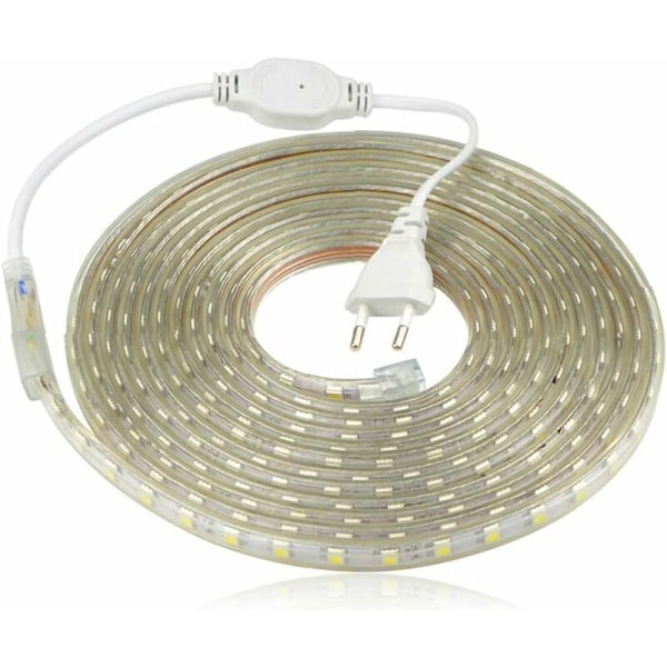 LED-Strips, Vandtæt LED-Strips, Lys LED-Strips 220v, 5050 IP65 Vandafvisende LED-Strips, Varmt Hvidt (4m)