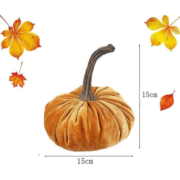 Store pyntegræskar i fløjl til dekoration, håndlavede kunstige høstgræskar, efterårs- og Thanksgiving-hjemmeindretning (grøn)