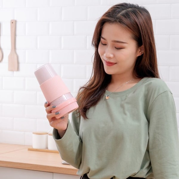 Elektrisk Juicer Blender USB Uppladdningsbar Frukt Mixer Cup Smoothie Maker Multi-Funktion Matberedare, Rosa