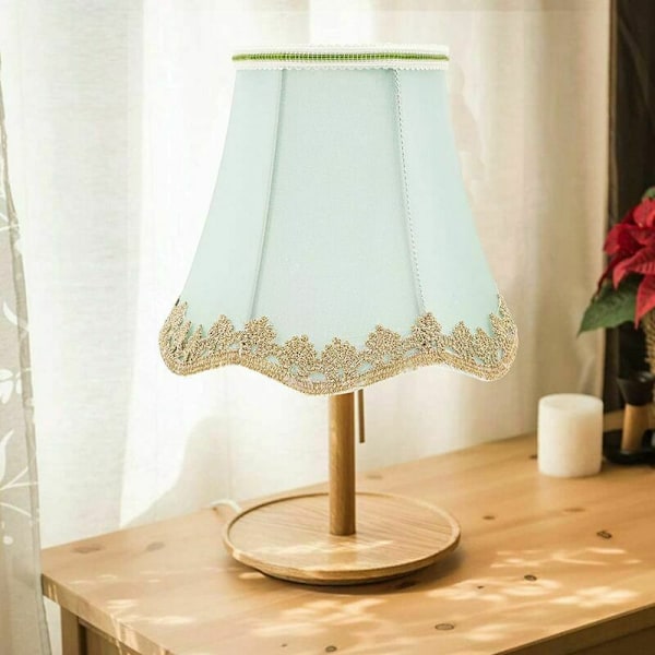 Lampe Skærm Klips på Pære, Tønde Stof Lampeklokke, Bordlampe Skærm Beskytter, Lysekrone, Vægslampe, Lyspære, Gulvlampe (Grøn)