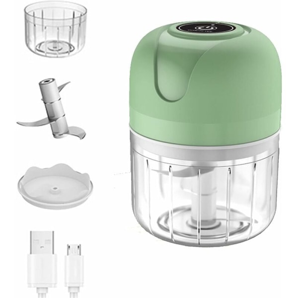 Mini Elektrisk Vitlökshackare, Sladdlös Bärbar Matberedare, Blender 250ml Mini Vitlökshackare för Vitlök, Grönsaker, Frukt, Lök, Kött, Sallad