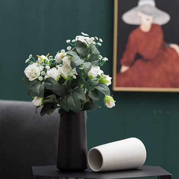 Keramisk vas - Minimalistisk stil Blomvas för modern bordsskiva Heminredning, Lämplig för öppen spis Sovrum Kök
