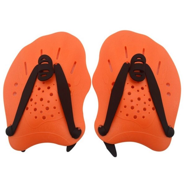 Svømmepadler med justerbare stropper Freestyle Webbed Arms for underarm styrketrening og svømmebasseng(Orange)
