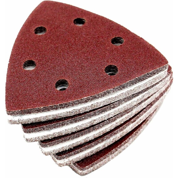 Delta-Sanding Triangles 60 pieces 6 holes 90 x 90 x 90 mm Mixpack 10 x grit 40/60/80/120/180/240 each for delta sanders