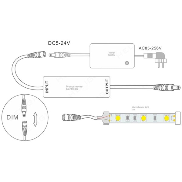 RF-fjärrkontroll LED-dimmer DC5V-24V Ljusstyrka Justering 14 Tangenter Dimbar Anslutningsbrytare för LED-list