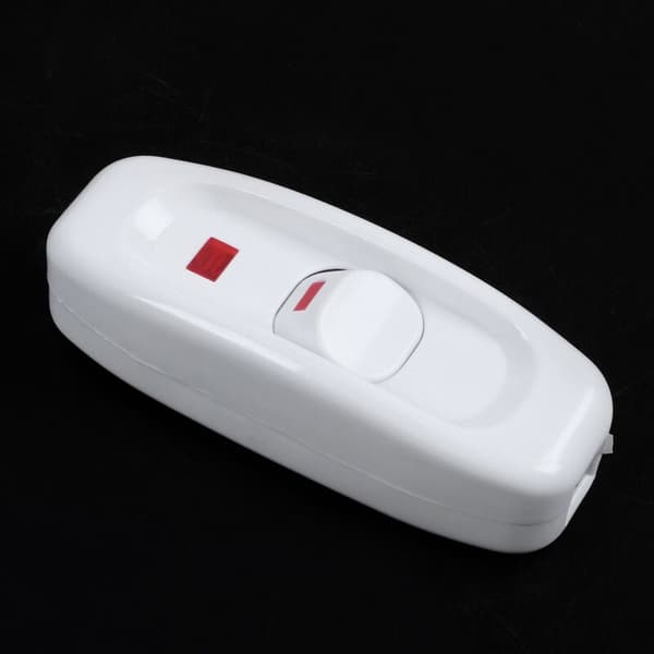 Kompakt hvit plast integrert ledningsswitch, lampeswitch,