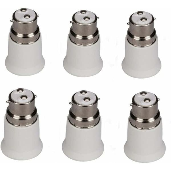 B22-E27-kanta-adapterit - 6 kpl LED-lamppusovittimia -