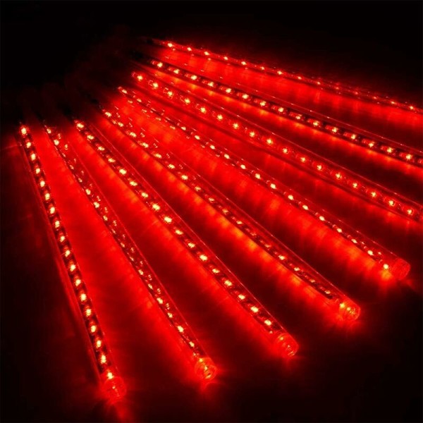 10 Rør 30CM LED Meteorregn Lys Solcellelys, Vanntette Utendørs Dusj Regnlys for Jul Bryllup Fest Kveld Hjem Tre F