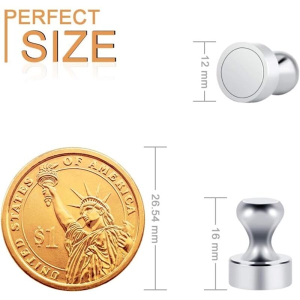 Voimakkaat Magneetit 12 kpl, N52 Neodyymimagneetit Säilytyslaatikolla, 12x16mm Erittäin Vahvat Jääkaappimagneetti Taululle, Magneettilevylle, Jääkaapin Mini
