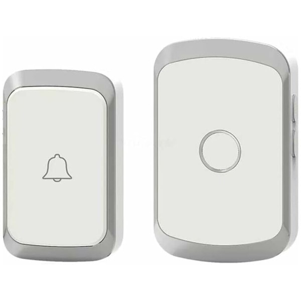 Trådlös Dörrklocka, Smart LED Dörrklocka för Hemmet, 1 Dörrklocka och 1 Knapp Inom 300 Meter, Svart