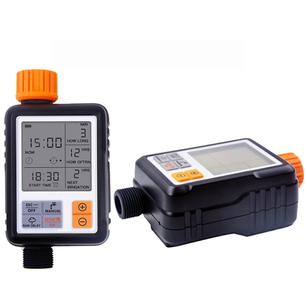 Automatisk vanningstimer Dryppvanningstimer, Vanntett og utendørs bruk, Flere moduser, 3\" LCD-skjerm, 2 AA-batterier, Vanning for hage gård