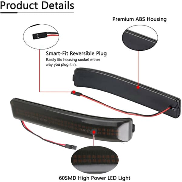 LED dynamiske blinklys side speil lys for F-serie 2009-2014