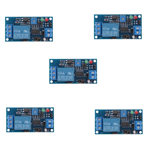 5X Strømbrytermodul / 12V DC Forsinkelsesrelé Stopp med Timer