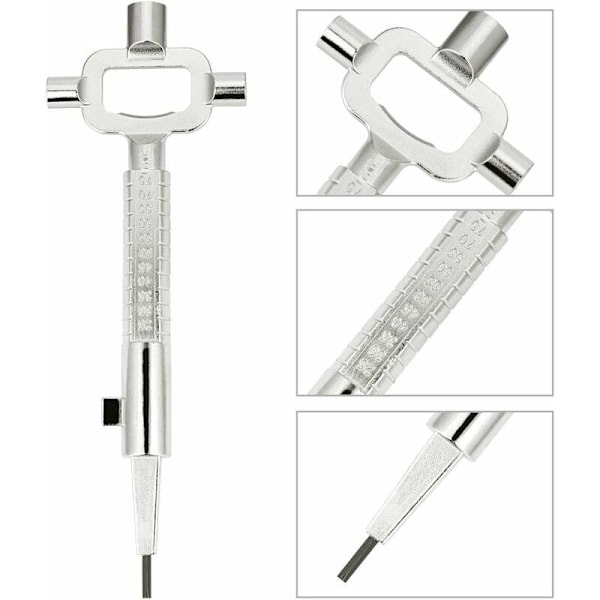6 i 1 Allen-nøgle med 6/7/8 mm gradering - Universal allround-nøgle i zinklegering