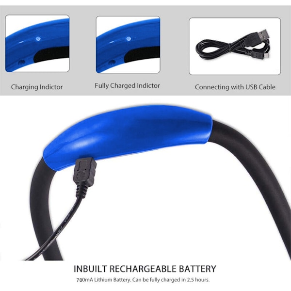 Laddningsbar LED-läslampa, Halsläslampor för läsning i sängen, Superflexibel handsfree, 3 justerbara ljusstyrkenivåer