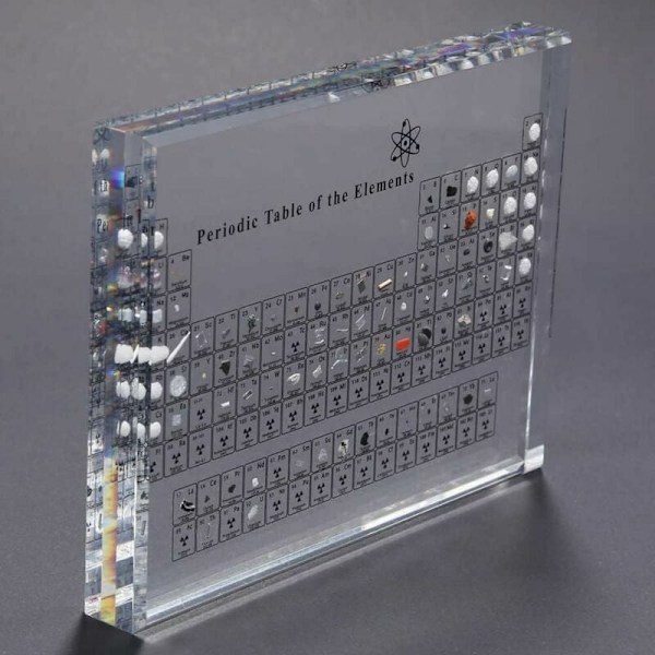 Akryl Periodisk Tabell med Ekte Elementer, Kjemiske Elementer Display, Periodisk Tabell over Elementer, Skoleundervisning, Bursdagsgave