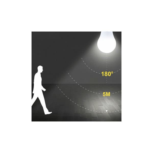 E27 LED-pære, med bevegelsessensor, 7W, hvit, 2 stk